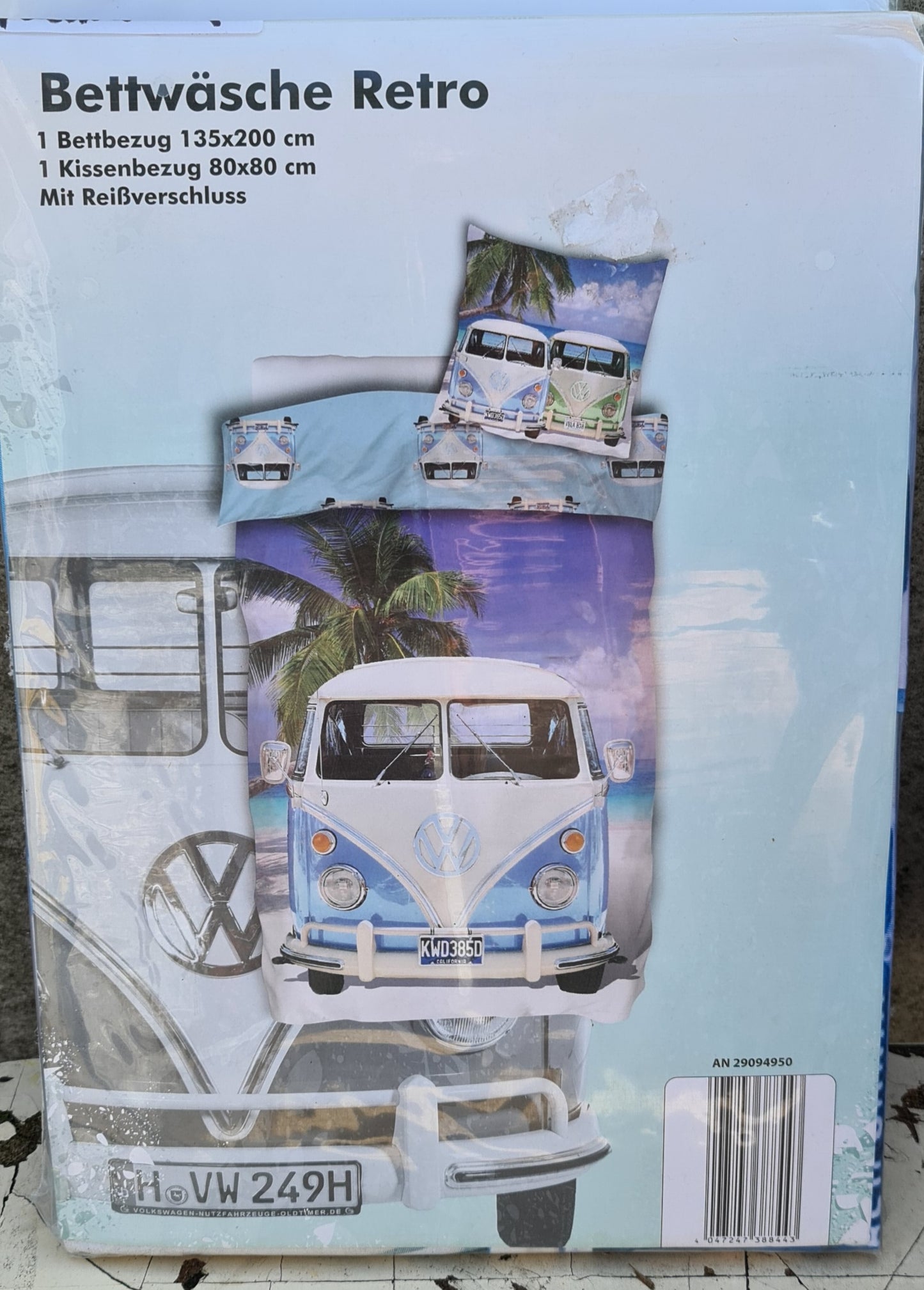 Volkswagen Bettwäsche VW Bulli Transporter T1 Sky Brands Baumwolle Wendemotiv 135x200cm / 155x220cm ALDI