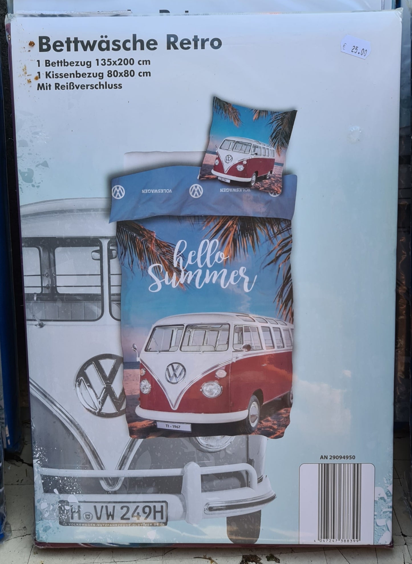 Volkswagen Bettwäsche VW Bulli Transporter T1 Sky Brands Baumwolle Wendemotiv 135x200cm / 155x220cm ALDI