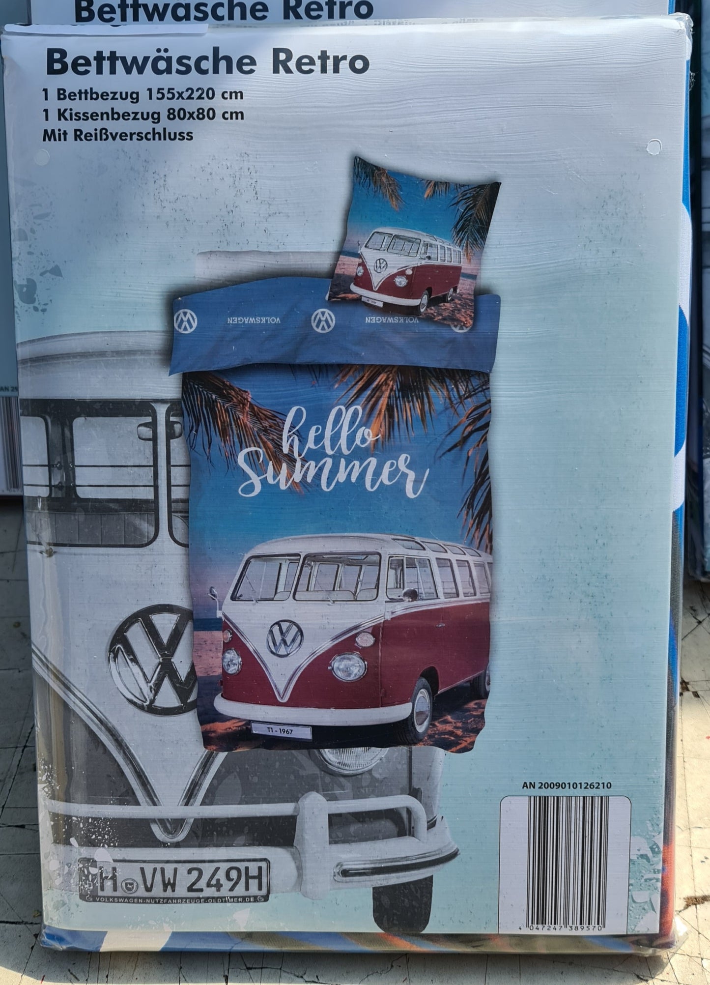 Volkswagen Bettwäsche VW Bulli Transporter T1 Sky Brands Baumwolle Wendemotiv 135x200cm / 155x220cm ALDI
