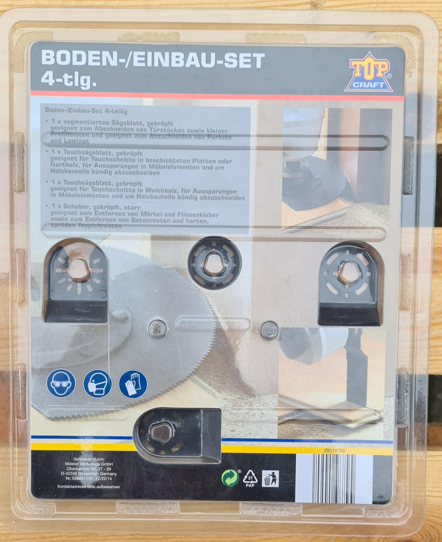Top Craft Boden-Einbau-Set / Multitool-Ersatzklingen Ersatzsägeblätter Sägeblatt für Holz, Metall, Kunststoff
