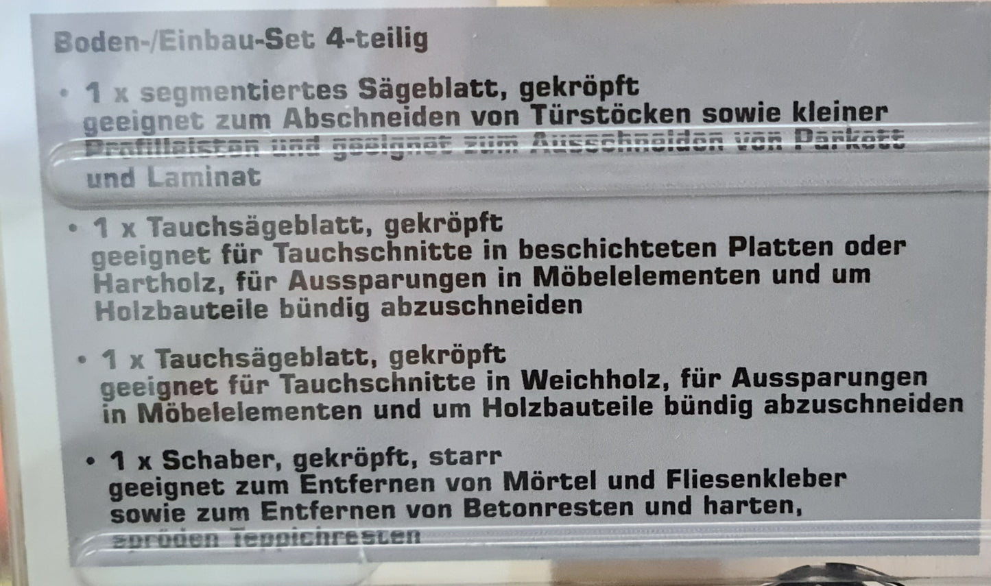 Top Craft Boden-Einbau-Set / Multitool-Ersatzklingen Ersatzsägeblätter Sägeblatt für Holz, Metall, Kunststoff