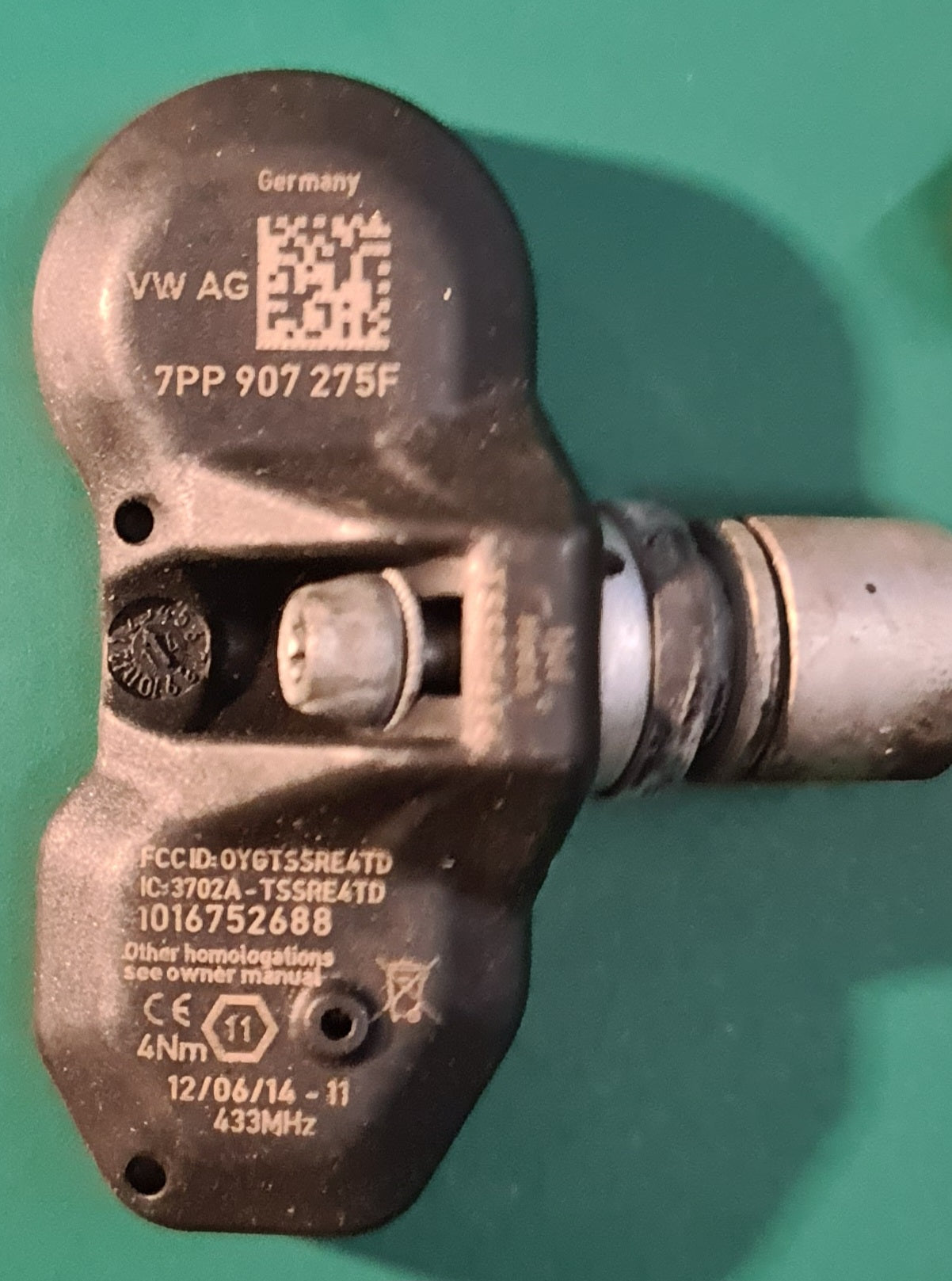 VW Audi 7PP907275F TPMS Reifendrucksensor ( gebraucht ) Monitor System 433MHz