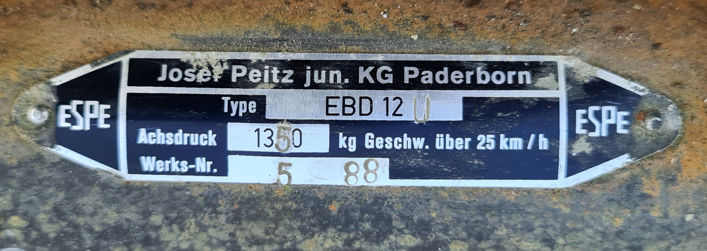 Hobby 545 Prestige Wohnwagen Achse Achskörper Josef Peitz EBD12 EBD 12 1350 kg Achsdruck