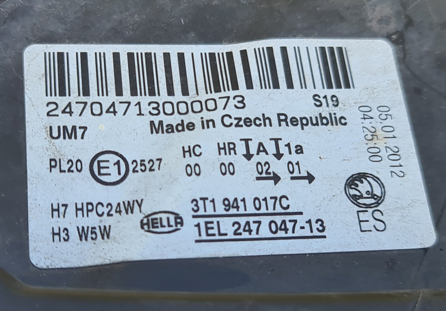 Hella Skoda Superb II (Typ 3T) (2008–2013) Scheinwerfer Frontscheinwefer links / rechts