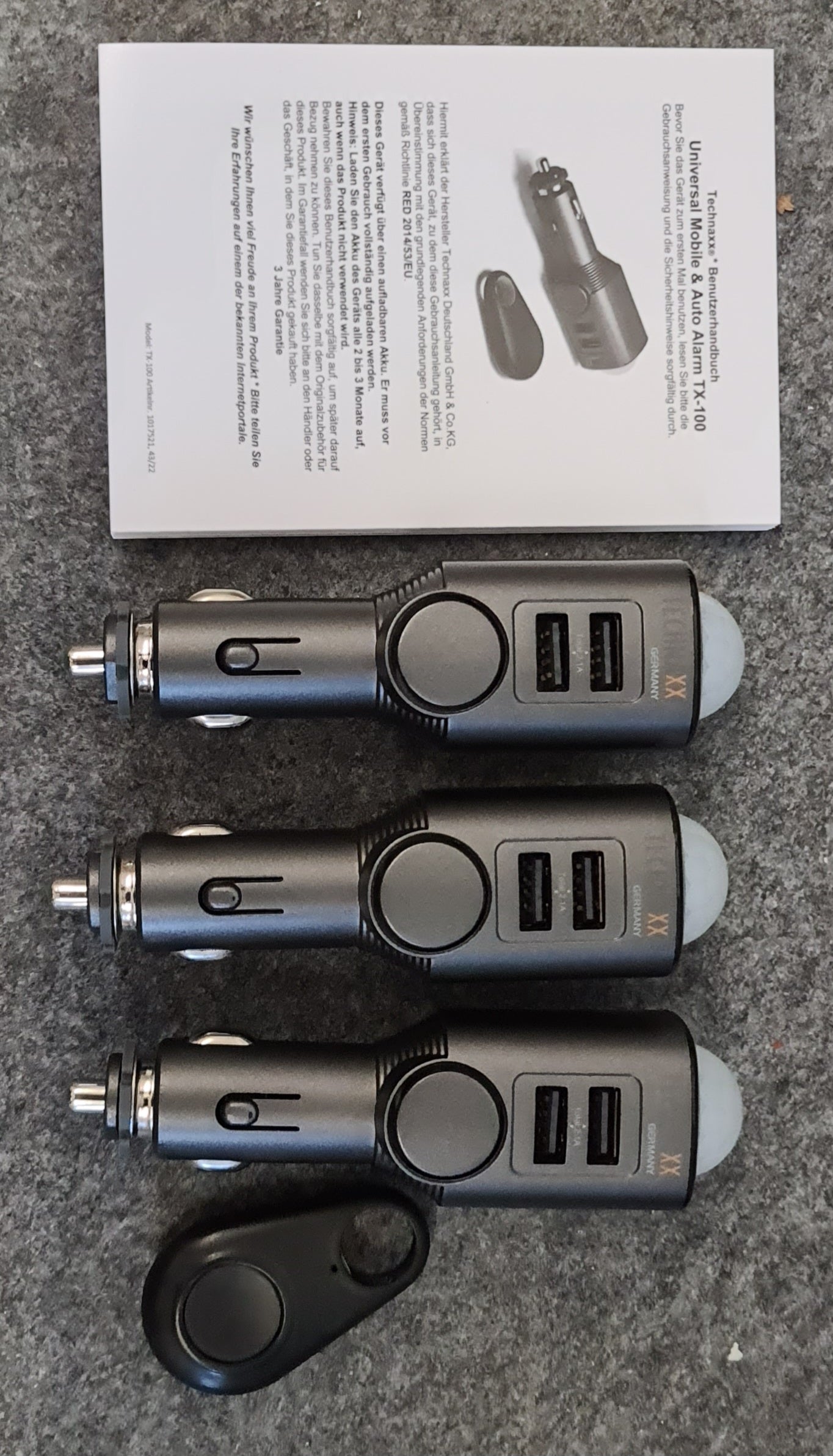 Technaxx Universal Auto Alarm TX-100 12V & 24V Zigarettenanzünder 110dB KFZ-Alarmanlage