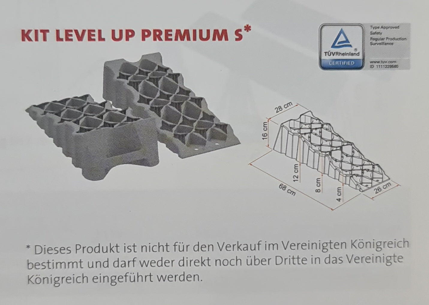 Fiamma 2er-Set Stufenkeile Auffahrkeile Ausgleichskeile Level Pro / Level Up / Level Up Premium / Premium S ( mit 3 Auffahrebenen ) / Level System Magnum / Jumbo