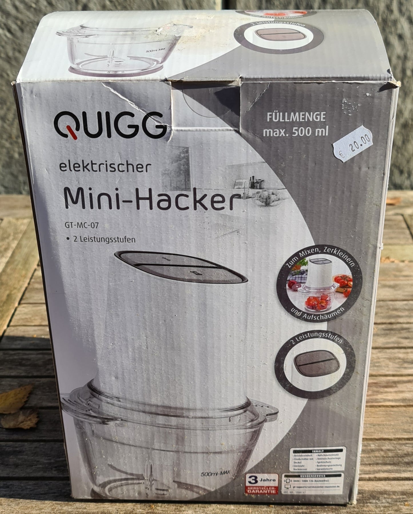 Quigg elektrischer Mini-Hacker Küchenmaschine 500 ml GT-MC-07
