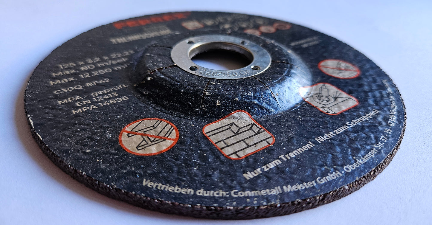 Ferrex & TOP Craft gekröpfte Trennscheibe Stein Steintrennscheibe für Winkelschleifer 125x3,2x22,23 mm & 125x2,5x22,2 mm