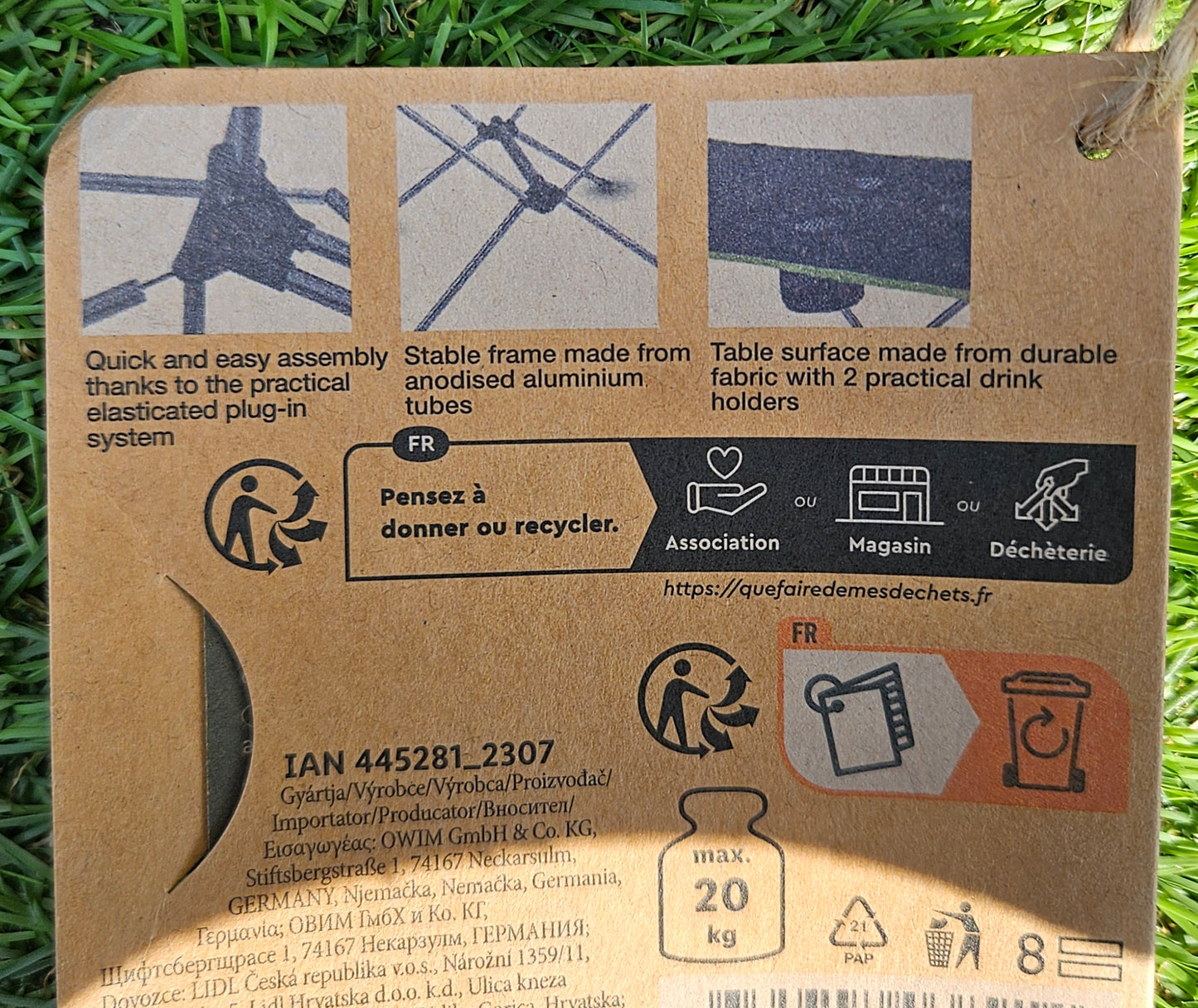 Rocktrail Mini-Campingtisch 41x59 cm faltbar rollbar 720g, ideal für Festival od. VW T4 T5 T5 Camper Bulli Van