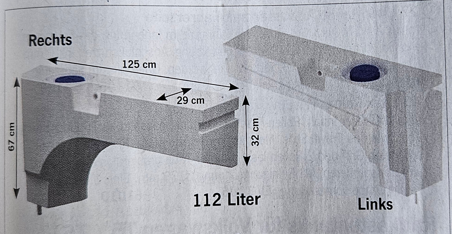 Aplast 112 Liter Frischwassertank für Kastenwagen Fiat Ducato 250 und Baugleiche ab BJ 2006