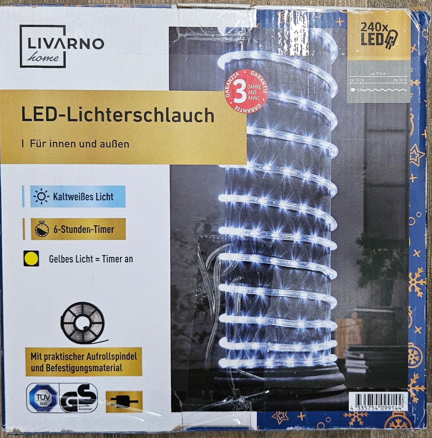 Livarno Home 10m-LED-Lichterschlauch Lichterkette 230V für Innen und Außen 240 LEDs IP44 für Fiamma & Thule Markisen