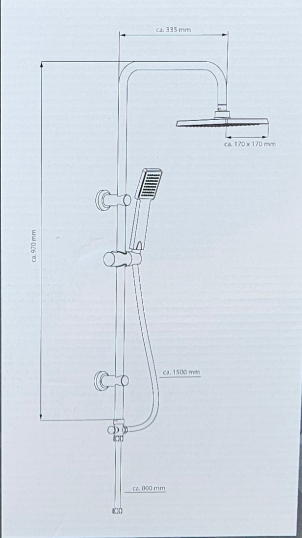 Eisl Easy Energy Duschsäule Überkopfbrause-Set Regendusche, wahlweise in chrom oder matt schwarz