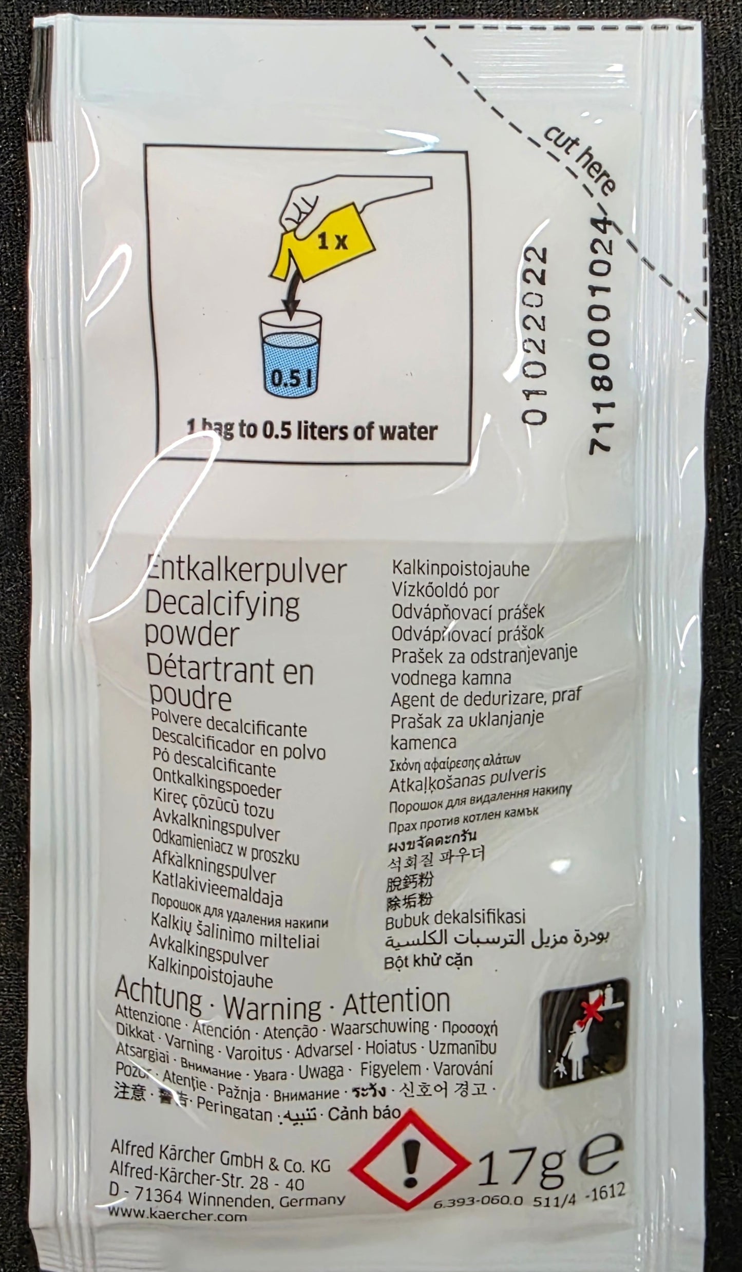 Kärcher Entkalkerpulver Entkalker für Dampfreiniger Kaffeemaschine Wasserkocher 6.295-987.0