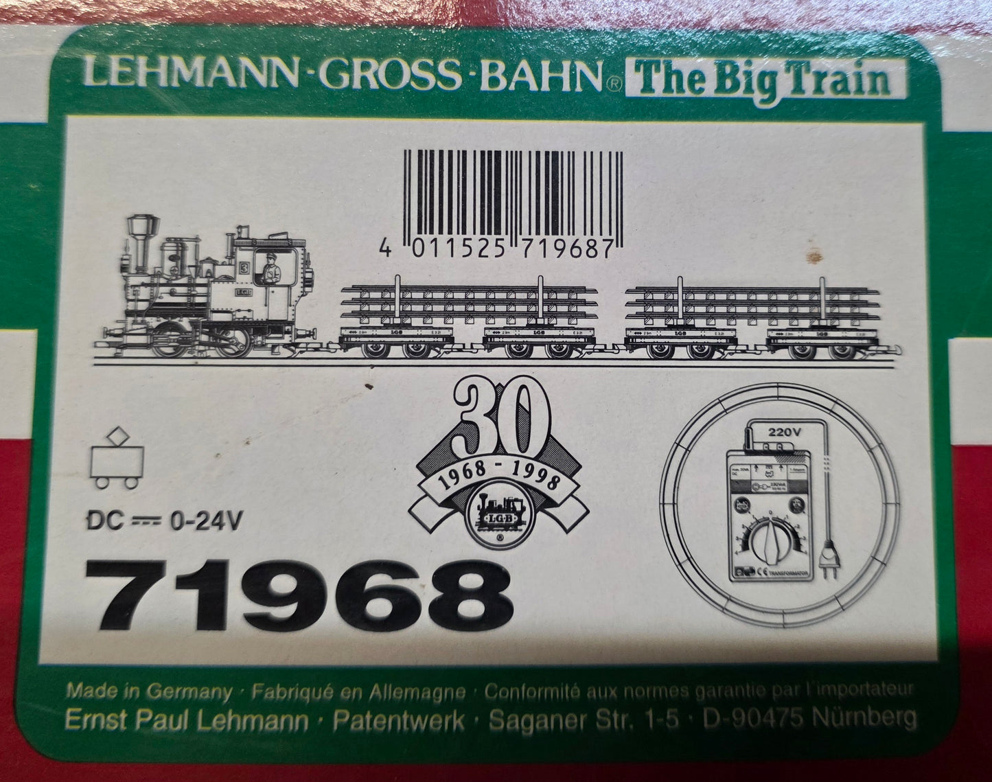 Lehmann LGB Starter-Set Eisenbahn Dampflok Zug 71968 Jubiläumsset 30 Jahre 1998
