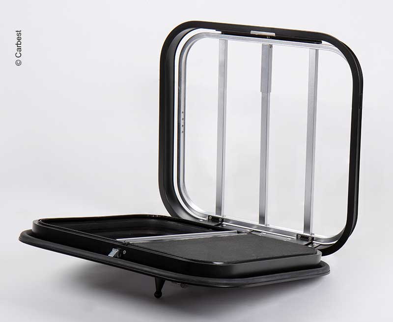 Carbest RW Trailer Schiebefenster für Pferdeanhänger Fenster mit Gitter und abschließbar, 790x515