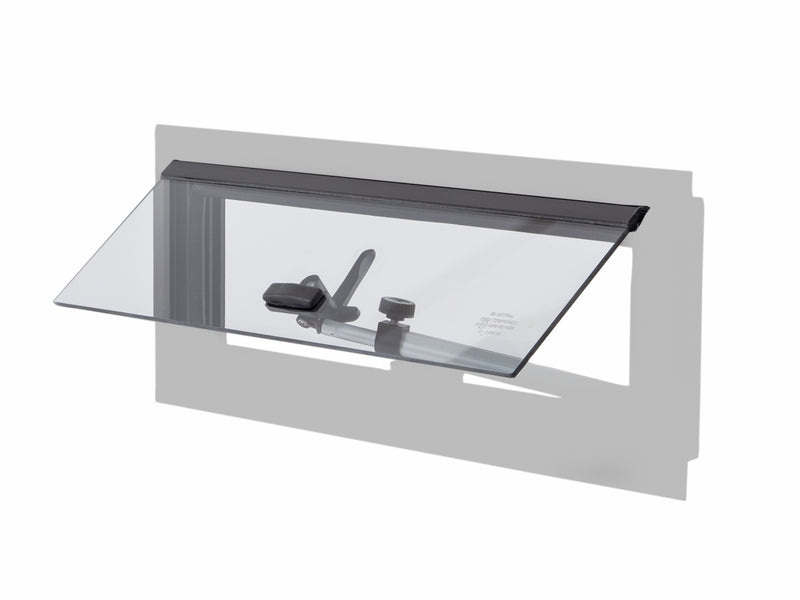 Alu-Ausstellfenster 460x160mm Modell 2000 Rahmen schwarz, silber für Alkoven & Hochdach
