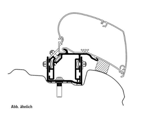 Thule Adapter für Omnistor Dachmarkisen TO6300 - VW Crafter ab 2017 EU