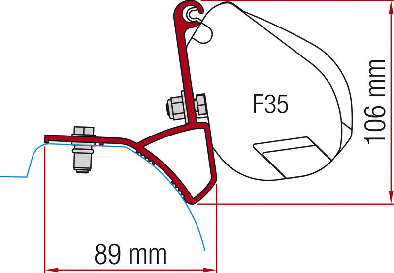 Fiamma Montageadapter Halter F35 Pro an Opel Vivaro A ab BJ 2015 433132