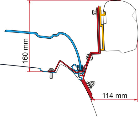 Fiamma Markisen-Adapter F35 Pro / F43van für Mercedes Marco Polo langer Radstand ab 2014 - Für Aufstelldach
