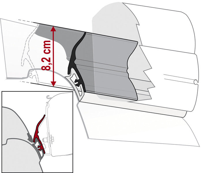 Rain Guard VW T5 & T6 California, Länge 2,00 m Art.Nr. 433880 Markisenabdichtung