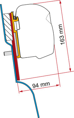 Fiamma Markisen-Adapter F45 / F43van für Ford Custom Nugget H2 / L2