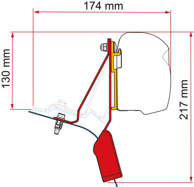 Fiamma Markisen-Adapter F43van / F45 für Ford Transit Custom Nugget ab 2015- Mit Aufstelldach