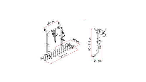 Fiamma Carry-Bike 200 D für ältere Kastenwagen mit geteilter Hecktür