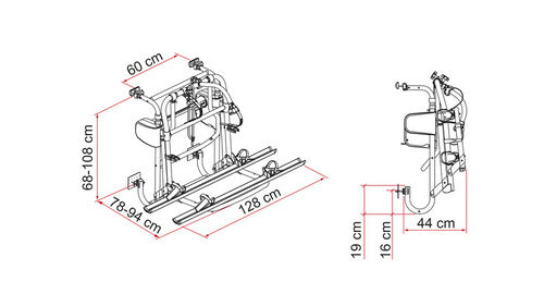 Fiamma Heckträger Fahrradträger Carry Bike Motor Lift 77 f. 2 - 4 Fahrrädder 440624