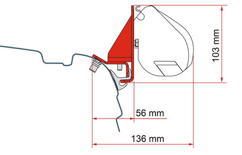 Fiamma Montageadapter für Fiamma F35 PRO - VW T5/T6