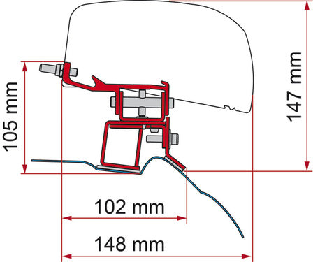 Fiamma Adapter für F40van Markise - Für Mercedes V-Klasse ab 2014