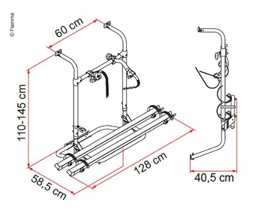 Fiamma Caravan Heckträger Simple Plus 200 für 2 Räder, max. Traglast 35kg