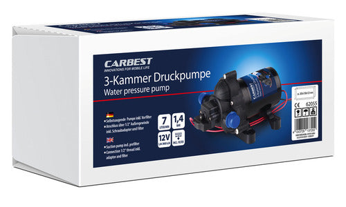 Carbest 3-Kammer-Druckwasserpumpe - 7 l/min - 1,4 bar