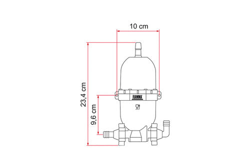 Fiamma Druckausgleichsgefäß - A20 0,9 bar, Anschluss für 12-12mm Schlauch, Hersteller-Artikel-Nr. 02478-02-