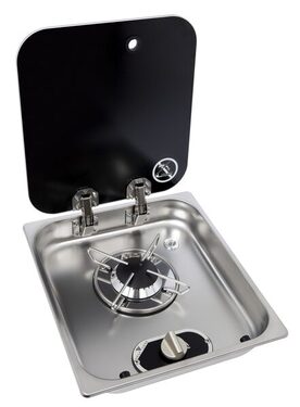Carbest Edelstahl-Kocher mit Glas ASO - 1-flammig Einbau-Kocher
