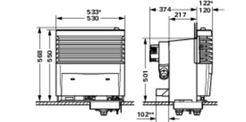 Truma Trumatic S5004 mit Einbaukasten für 1 oder 2 Gebläse, 30 mbar, 6000W Heizleistung