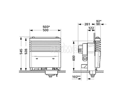 Truma Trumatic S5004 mit Einbaukasten für 1 oder 2 Gebläse, 30 mbar, 6000W Heizleistung