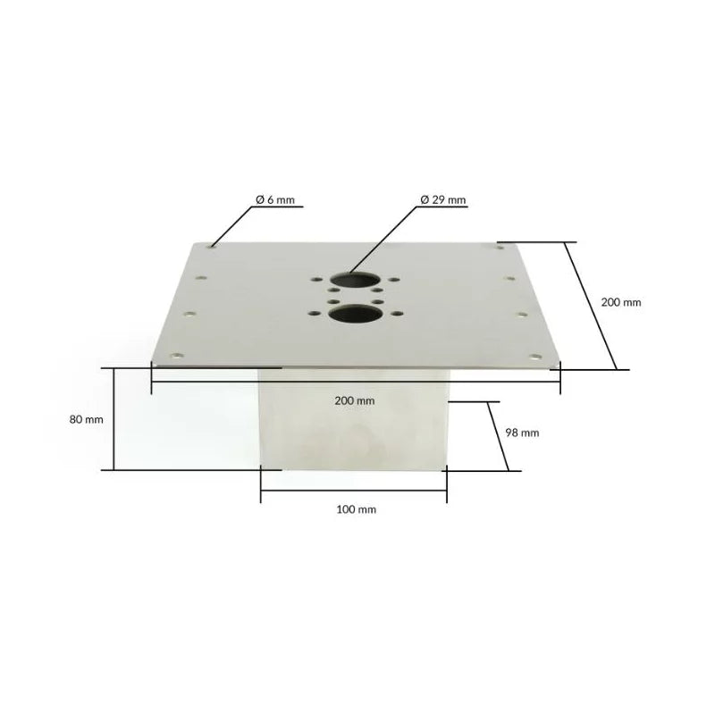 Pundmann Bodenmontageplatte 200 x 200 x 80 mm Autoterm AIR 4D