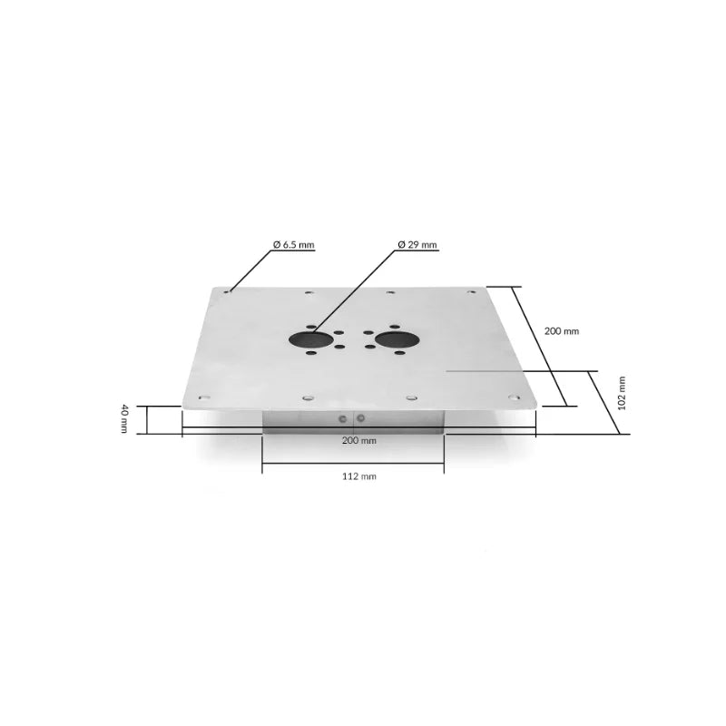 Pundmann Bodenmontageplatte 200 x 200 x 40 mm Autoterm AIR 4D