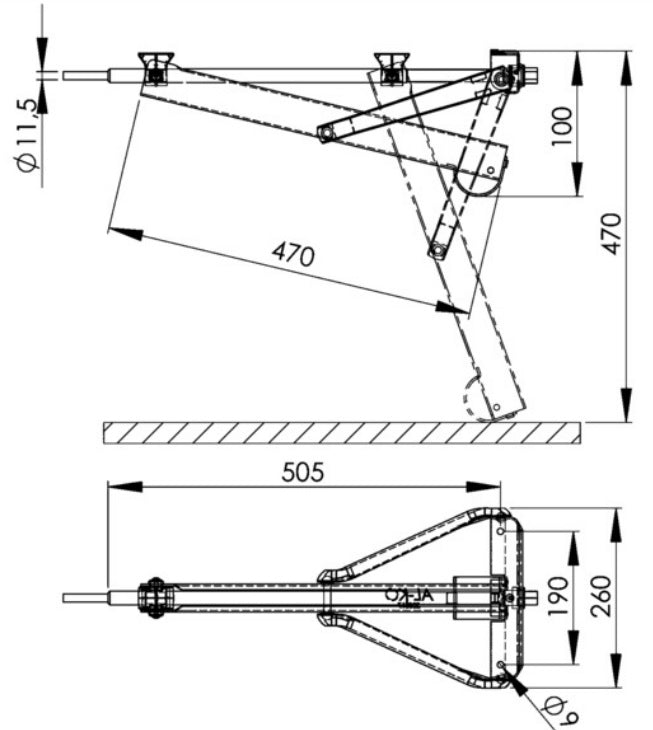 AL-KO Steckstütze normal 800kg, Einbaumaß 505mm Alko