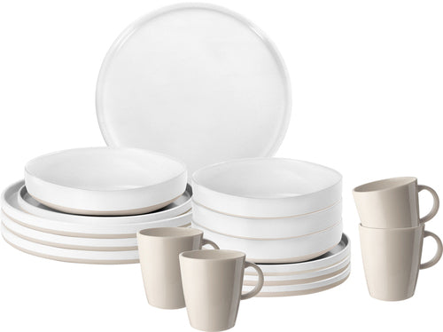 Brunner Melamin-Geschirr-Set Odette - Set1 - 16-teilig - Für 4 Personen / Set2 - 7tlg