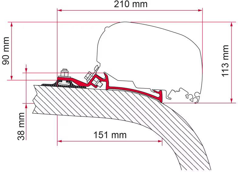 Fiamma F65/F80 für Giottiline / Fendt od. als Universal-Adapter für Kastenwagen ( 3 Stück )