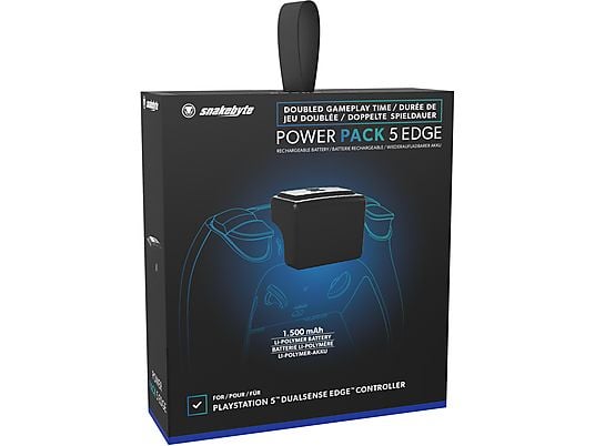 Doppelpack: 2x SNAKEBYTE Power Pack 5 Edge, Akkupack, Schwarz, für PlayStation 5 Controller