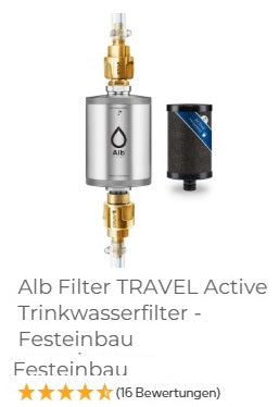 Alb TRAVEL festinstallierter chemiefreier Edelstahl-Wasserfilter / Trinkwasser, wahlweise Active, Nano, Fusion
