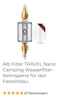 Alb TRAVEL festinstallierter chemiefreier Edelstahl-Wasserfilter / Trinkwasser, wahlweise Active, Nano, Fusion