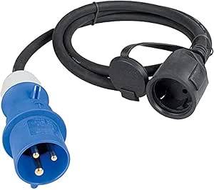 Parkside CEE-Adapterleitung mit Schuko-Steckdose Entnahme am Campingplatz, 1,5m, IP44, 16A, 3x2,5mm2