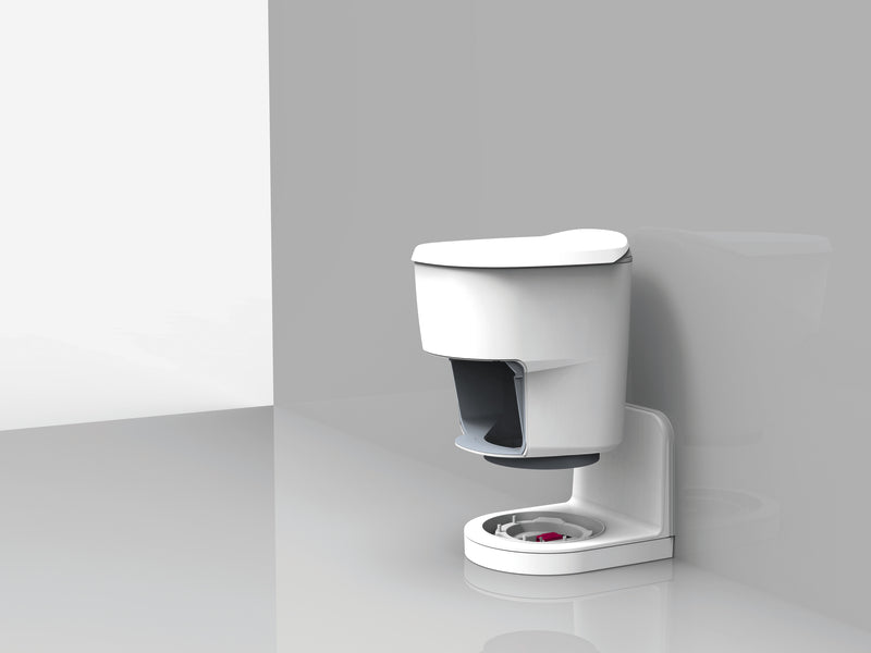 Clesana C1 Folienschweiß-Toilette mit L-Adapter / L-Sockel, Sitzhöhe 478mm, Beutelsystem, 12V