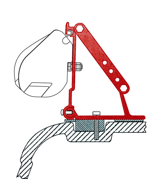 Fiamma Montageadapter für F35pro & F45s an VW T5 / T6 Multivan / Transporter ohne Dachschiene E6413
