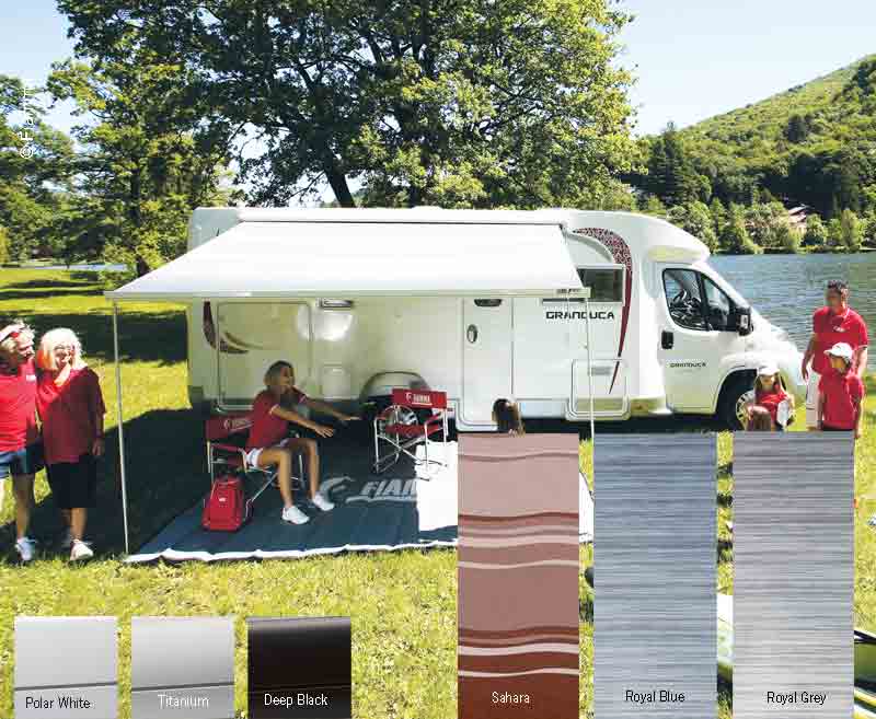 fiamma markise front Fiamma F45s 375 cm 375cm Gehäuse weiß Tuch Royal Grey Gelenkarm-Markis – Camper-Forum-Münsterland