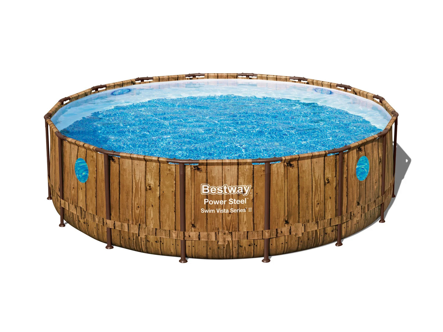 Bestway Power Steel Swim Vista 488x122 488 cm Durchmesser, 19.480 Liter, mit Pumpe, Leiter, Abdeckplane usw.