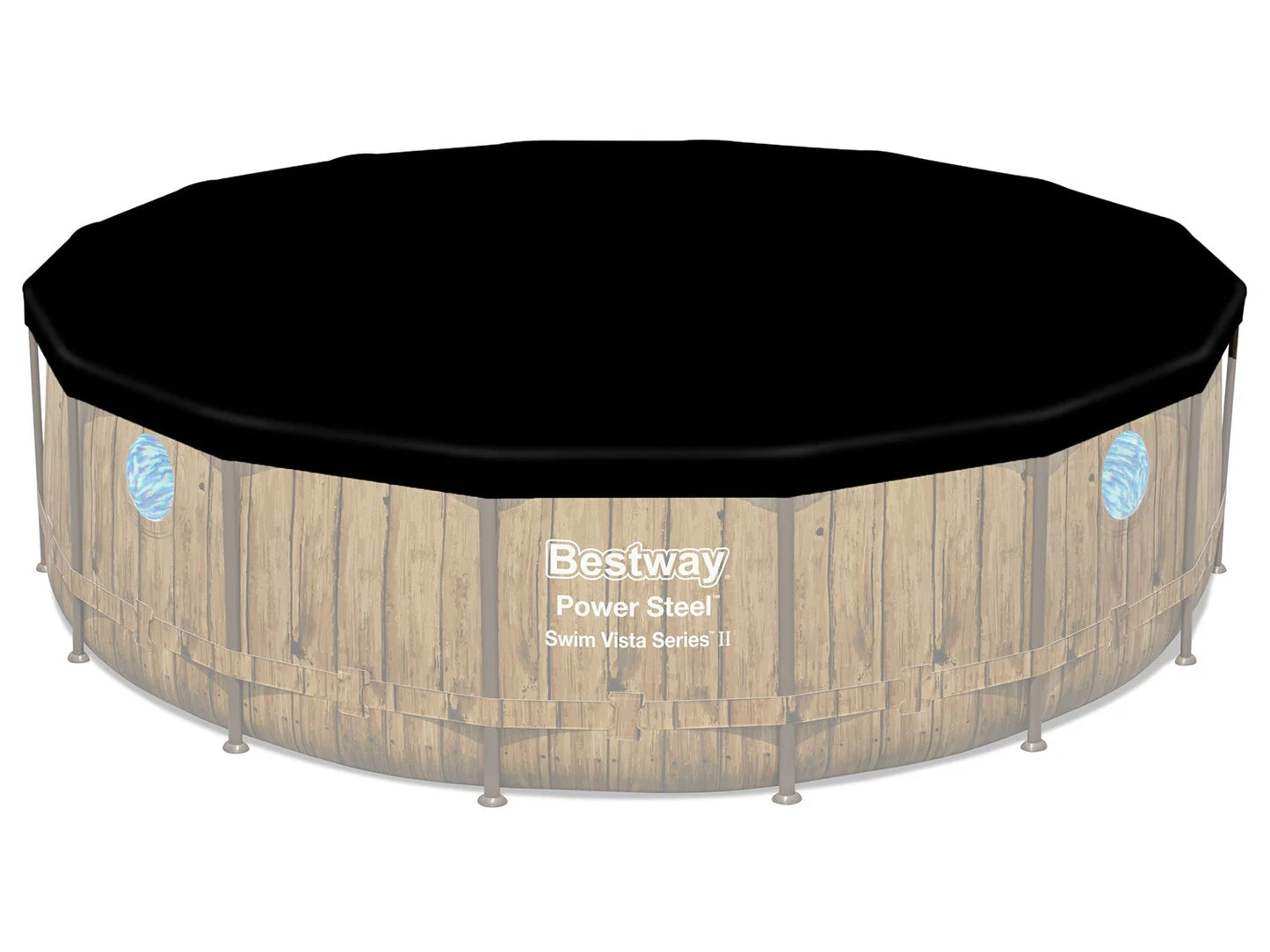 Bestway Power Steel Swim Vista 488x122 488 cm Durchmesser, 19.480 Liter, mit Pumpe, Leiter, Abdeckplane usw.